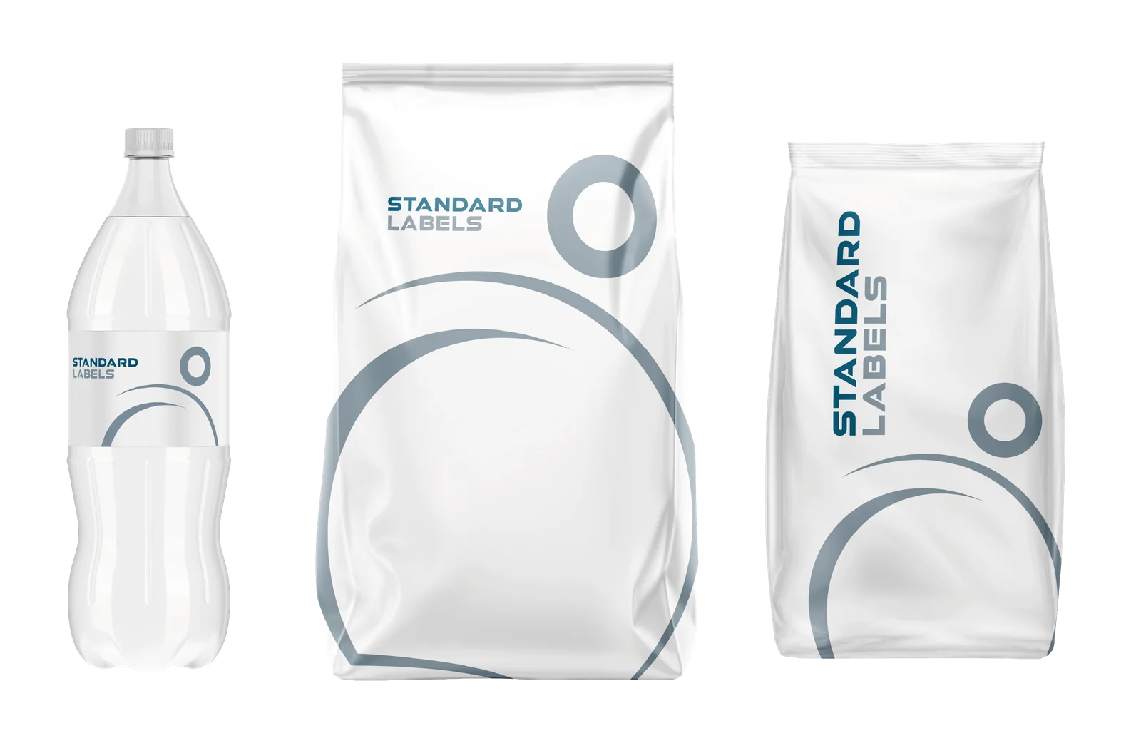 Unprinted version of the same packaging for comparison